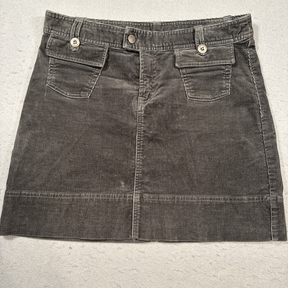 Patagonia Organic GRAY Cotton Stretch Corduroy Skirt WOMENS Size 6